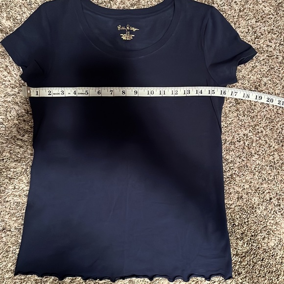 Lilly Pulitzer Mari Top, size XS, color is True Navy - Picture 5 of 7